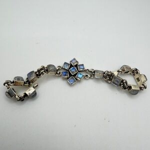 7" Vintage, stamped Nicky Butler MOONSTONE and solid sterling silver bracelet!